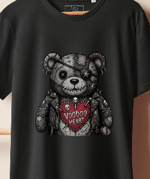 Voodoo heart teddy bear design t-shirt