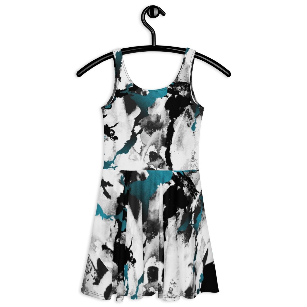 Abstract Ink Splash Skater Dress - Dress