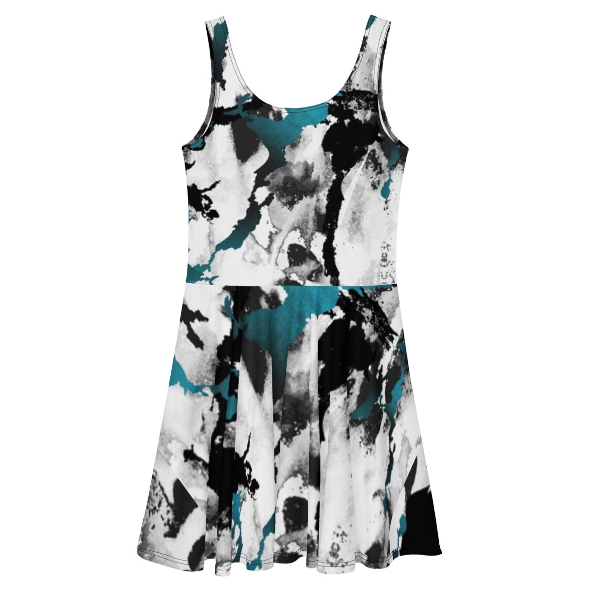 Abstract Ink Splash Skater Dress - Dress