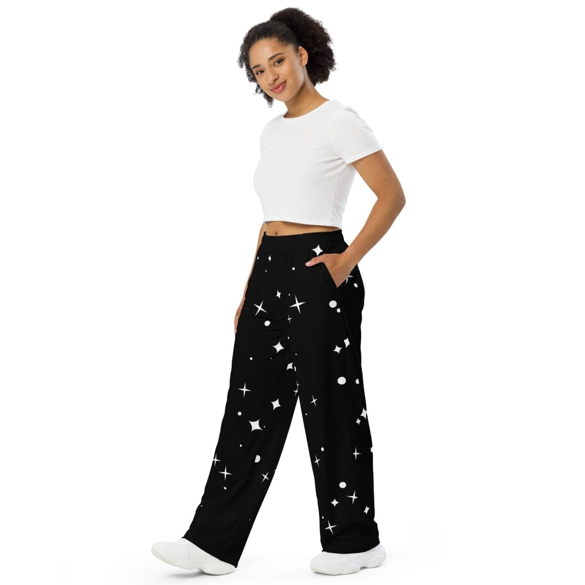 All - Over Star Print Wide - Leg Pants | Unisex Stretch Jersey Trousers - CUT - SEW