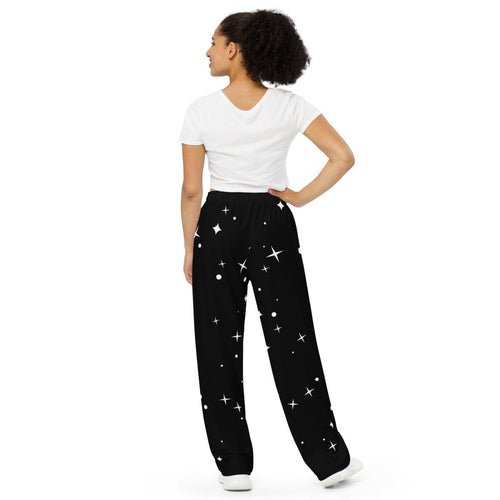 All - Over Star Print Wide - Leg Pants | Unisex Stretch Jersey Trousers - CUT - SEW