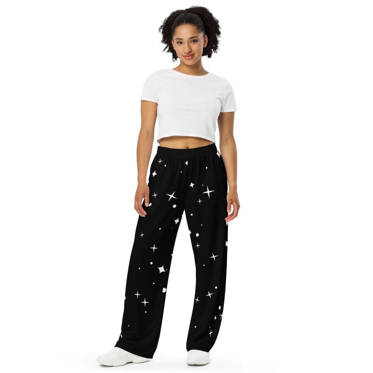 All - Over Star Print Wide - Leg Pants | Unisex Stretch Jersey Trousers - CUT - SEW