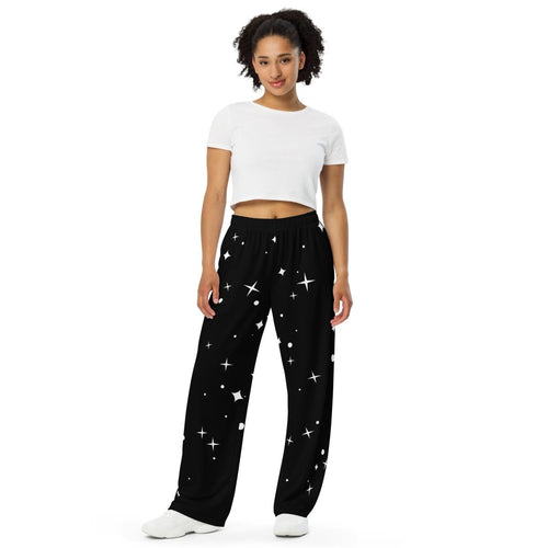 All - Over Star Print Wide - Leg Pants | Unisex Stretch Jersey Trousers - CUT - SEW