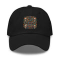 Black cap with a logo on a white background