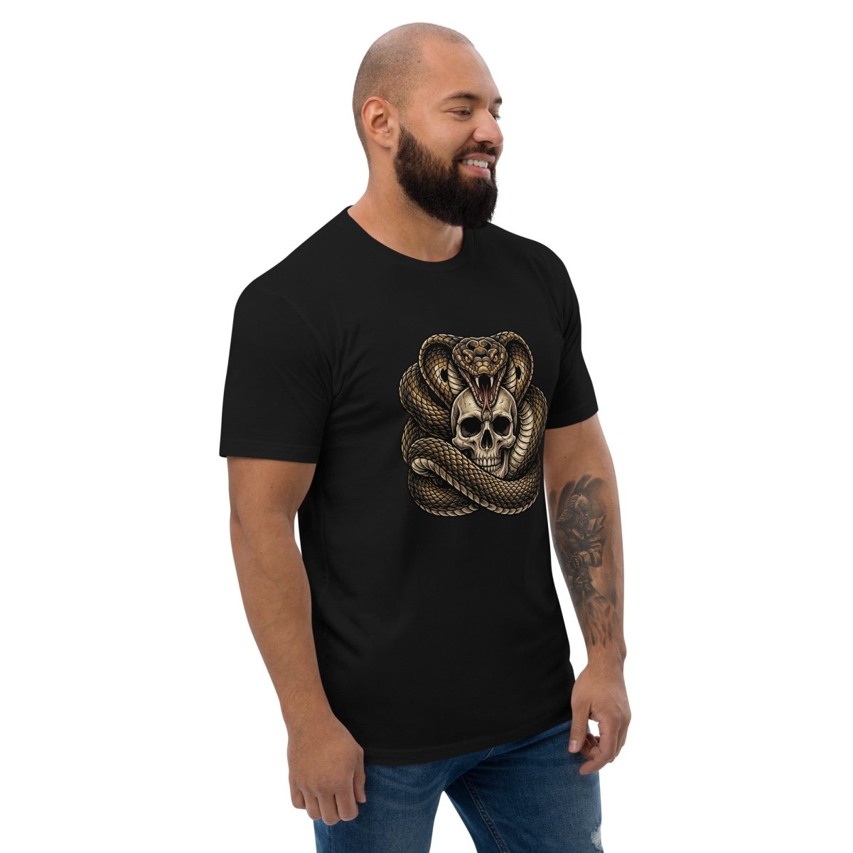 Cobra Skull Men's Fitted T-Shirt - T-Shirt