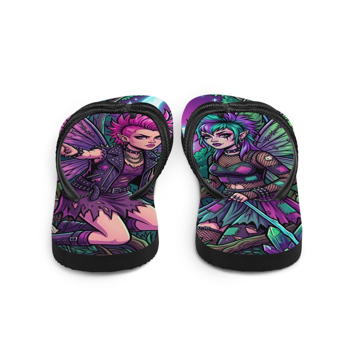 Dark Fairy Fantasy Flip - Flops — Gothic Art All - Over Print - Flip Flops