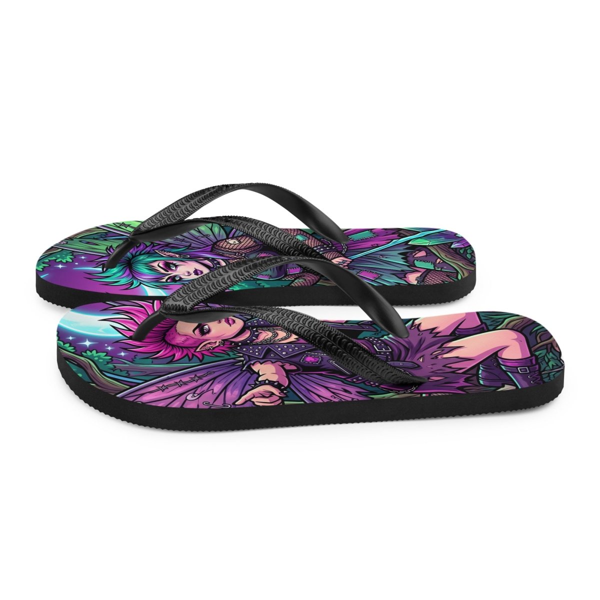 Dark Fairy Fantasy Flip - Flops — Gothic Art All - Over Print - Flip Flops