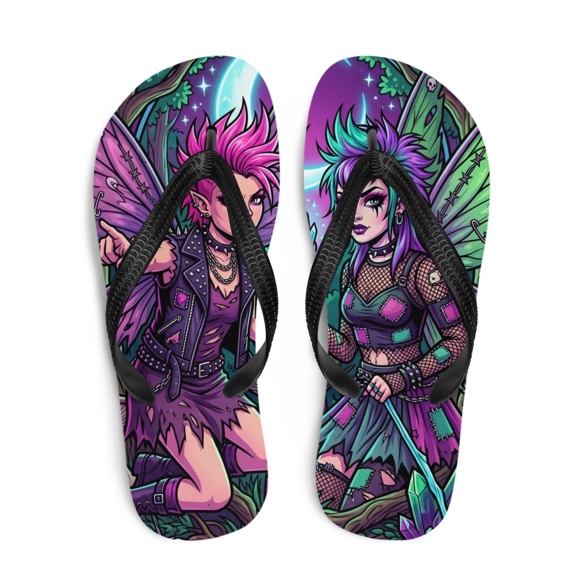 Dark Fairy Fantasy Flip - Flops — Gothic Art All - Over Print - Flip Flops