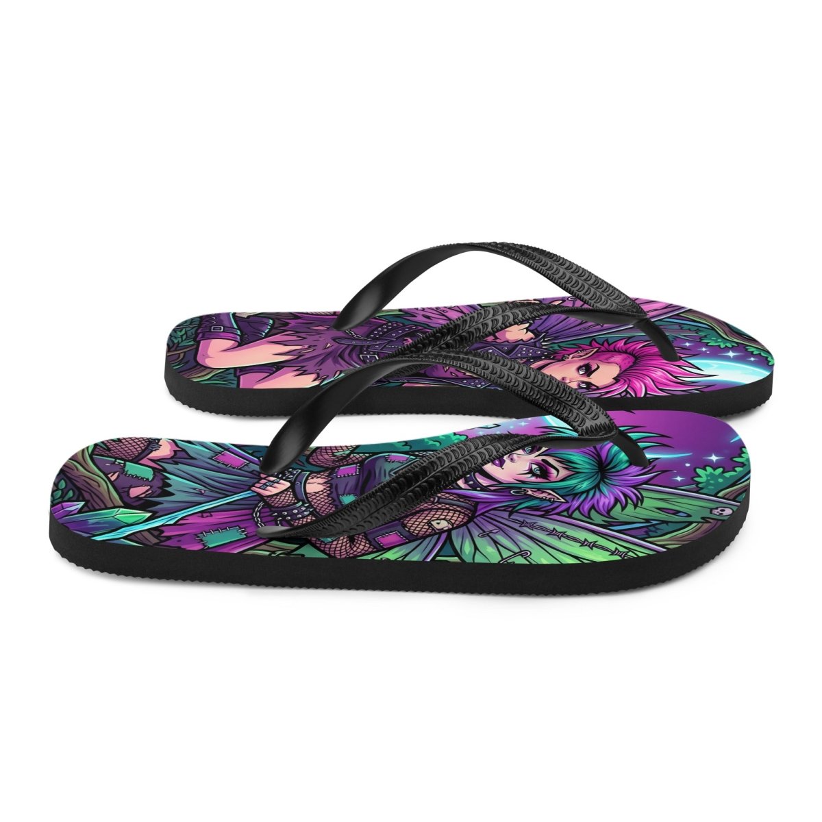 Dark Fairy Fantasy Flip - Flops — Gothic Art All - Over Print - Flip Flops