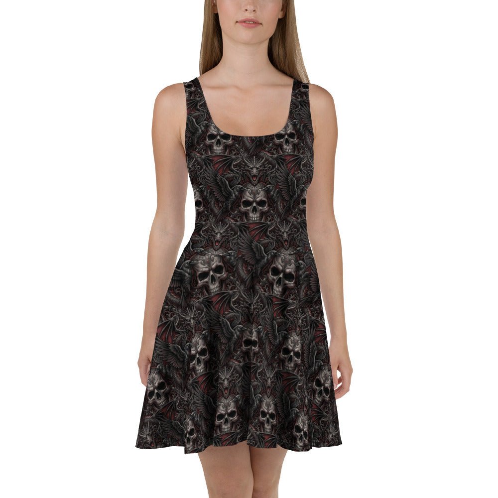 Dark Realm Skull & Demon Skater Dress - Dress