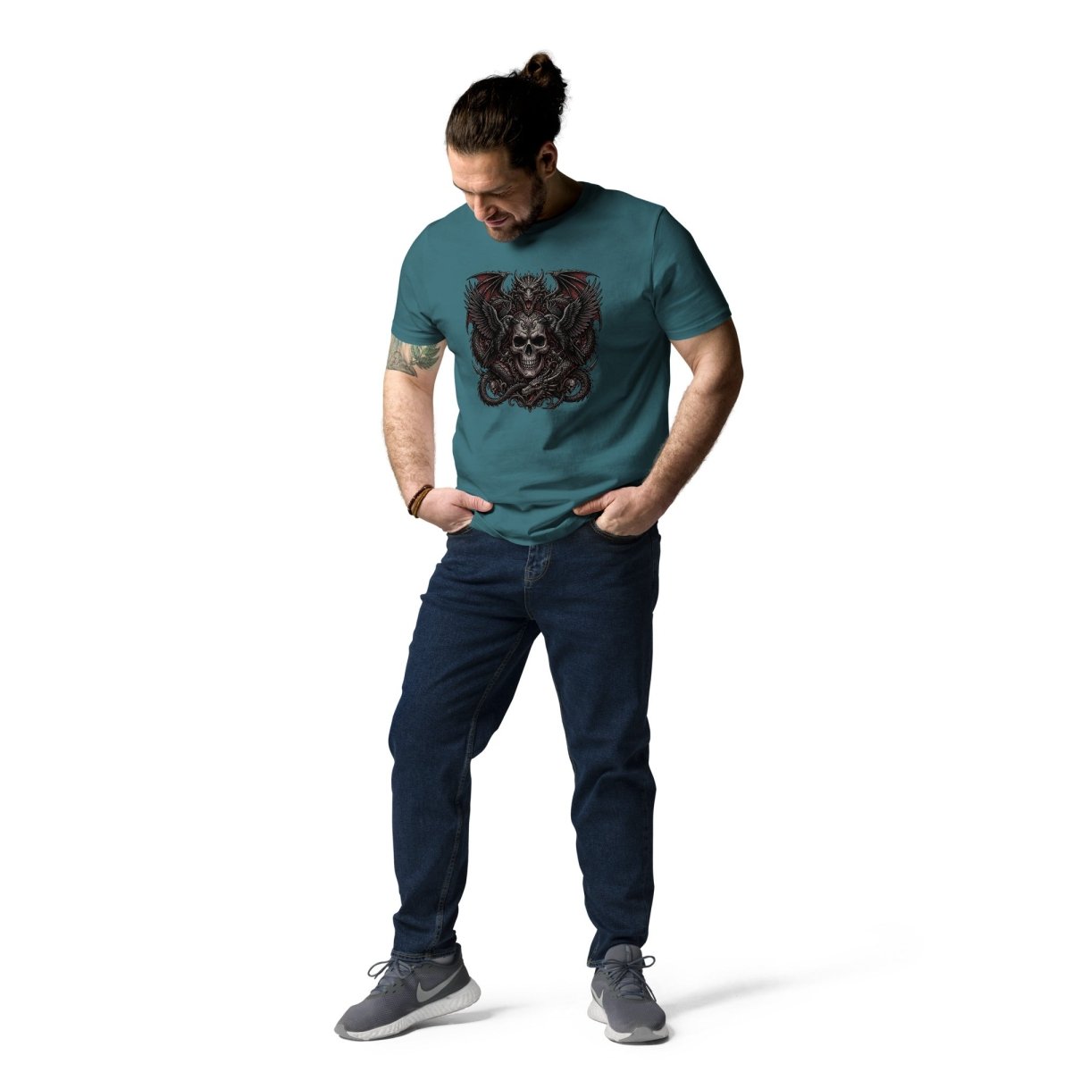 Dragon Skull Dark Art Organic Cotton T-Shirt - T-Shirt
