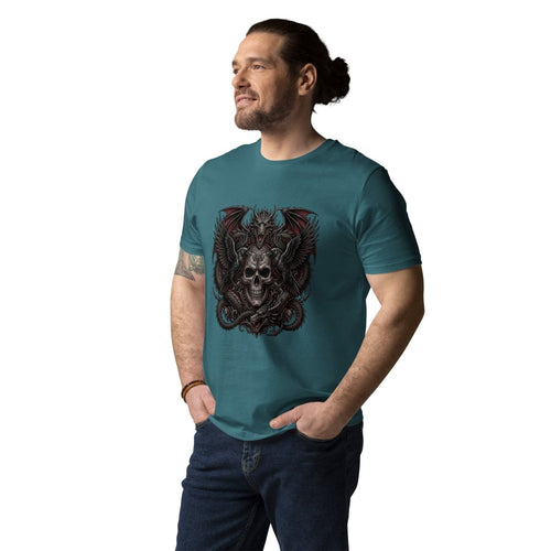 Dragon Skull Dark Art Organic Cotton T-Shirt - T-Shirt
