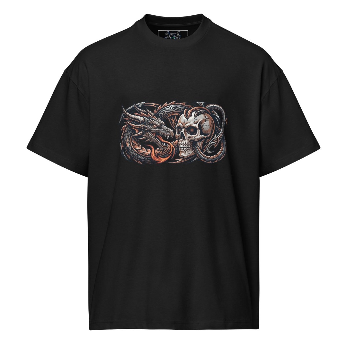 Dragon & Skull Oversized Boxy Tee — Dark Art Streetwear - T-Shirt