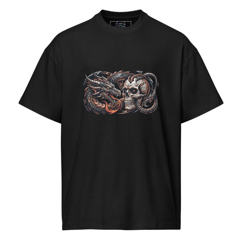 Dragon & Skull Oversized Boxy Tee — Dark Art Streetwear - T-Shirt