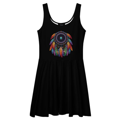 Dreamcatcher Print Skater Dress - Dress