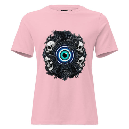 Evil Eye Skull & Raven Women's Relaxed T-Shirt | Dark Mystic Vibes - T-Shirt