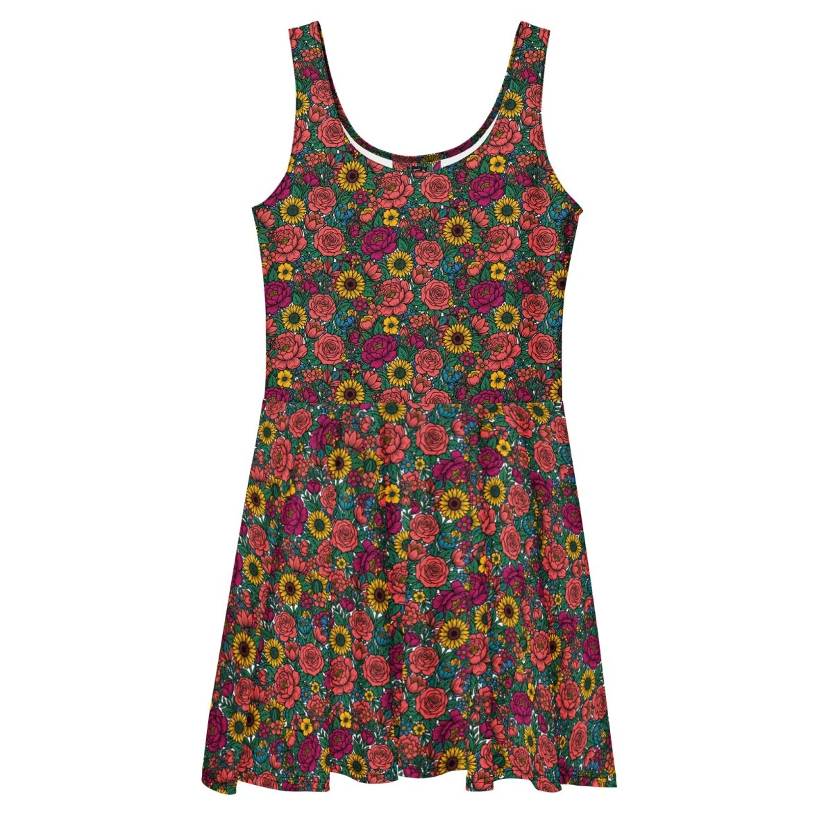 Floral Garden Skater Dress - Dress
