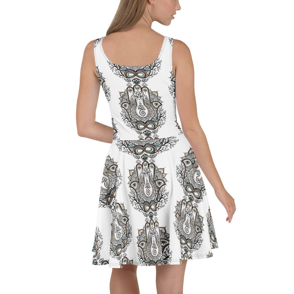 Hamsa Eye Mandala Skater Dress - Dress