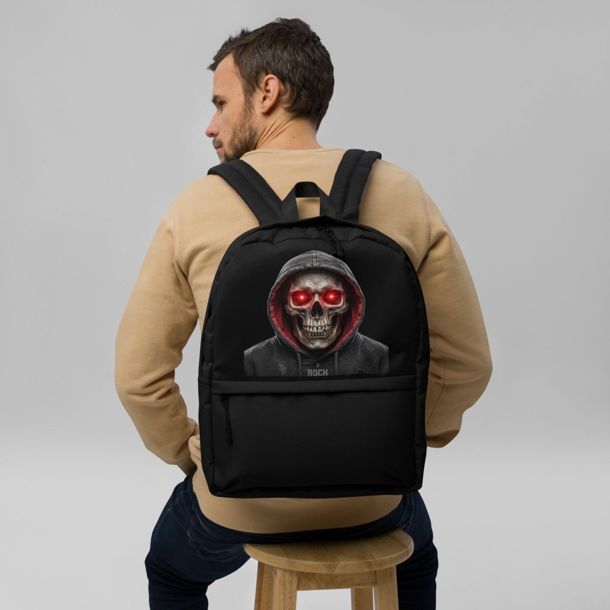 Hooded Skull Backpack – Dark Art Statement Bag - Backpack