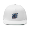 Howling Wolf Print Flat Bill Snapback Cap - Hat