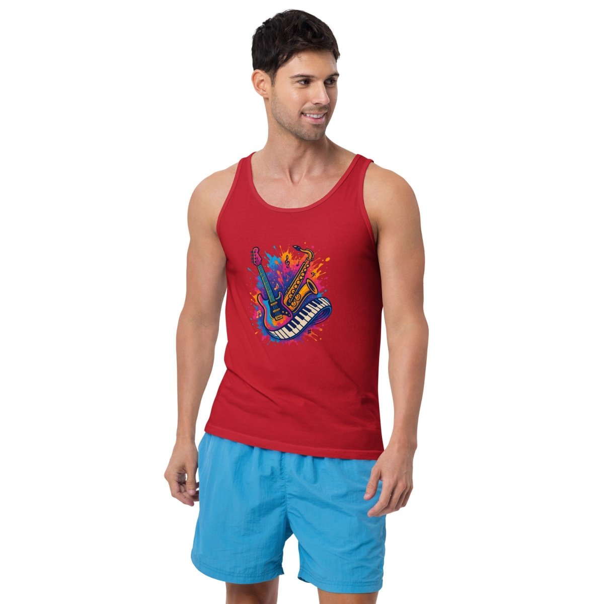 Men's Red Tank Top | Soft Combed Cotton Staple Vest - tank top