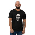 Men's Skull Design T-Shirt | Fitted Black Combed Cotton Tee - T - SHIRT