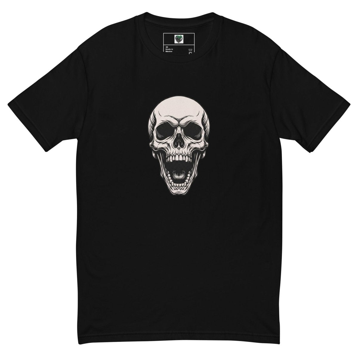 Men's Skull Design T-Shirt | Fitted Black Combed Cotton Tee - T - SHIRT