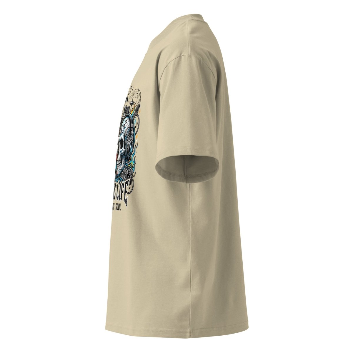 Music Is Life Organic Oversized High Neck Tee - T-Shirt
