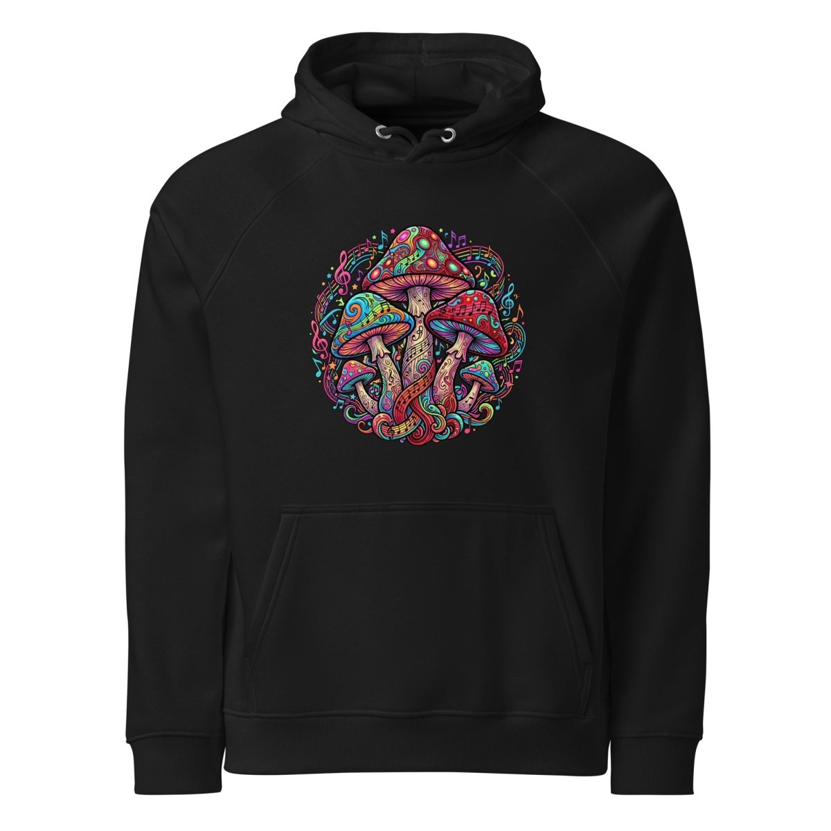 Mystic Mushrooms Unisex Eco Raglan Hoodie - Hoodie