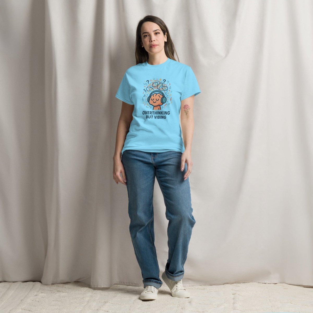Overthinking But Vibing Tee - T-Shirt