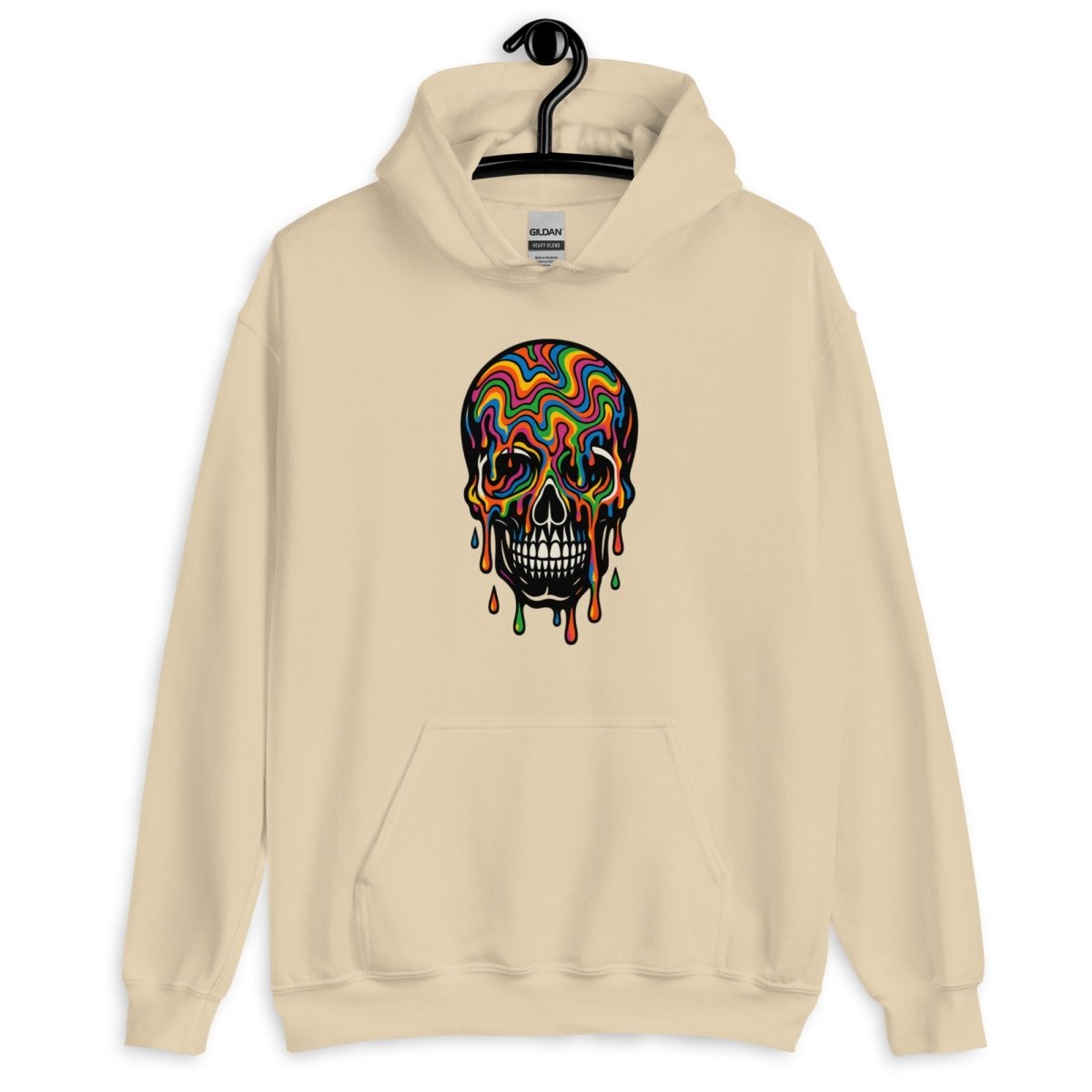 Psychedelic Drip Skull Hoodie - Hoodie