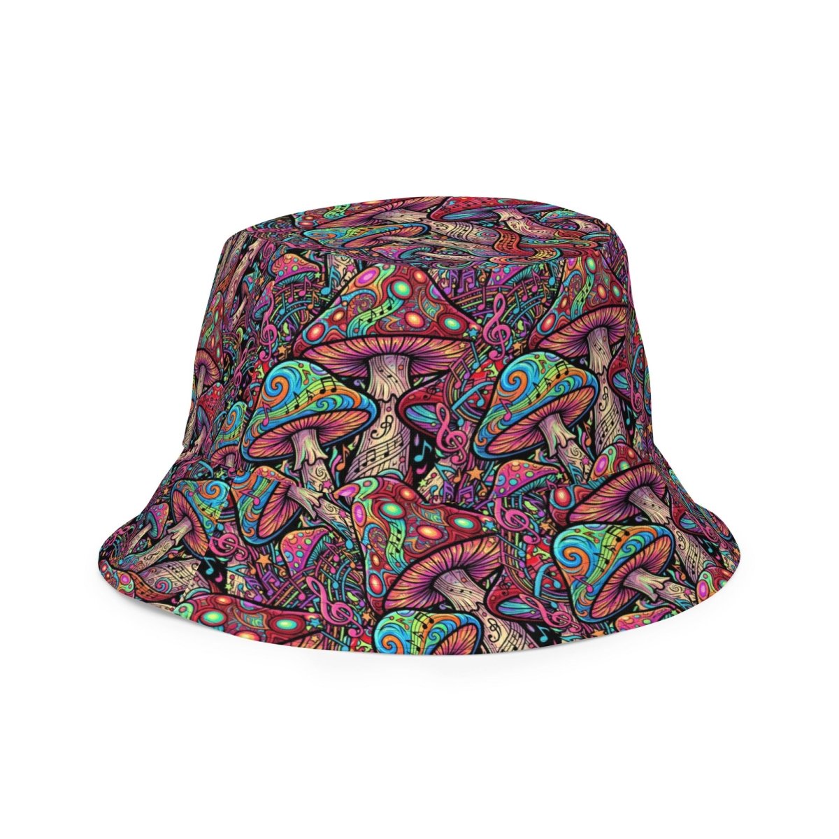 Psychedelic Mushroom Reversible Bucket Hat — Bold All - Over Print - CUT - SEW