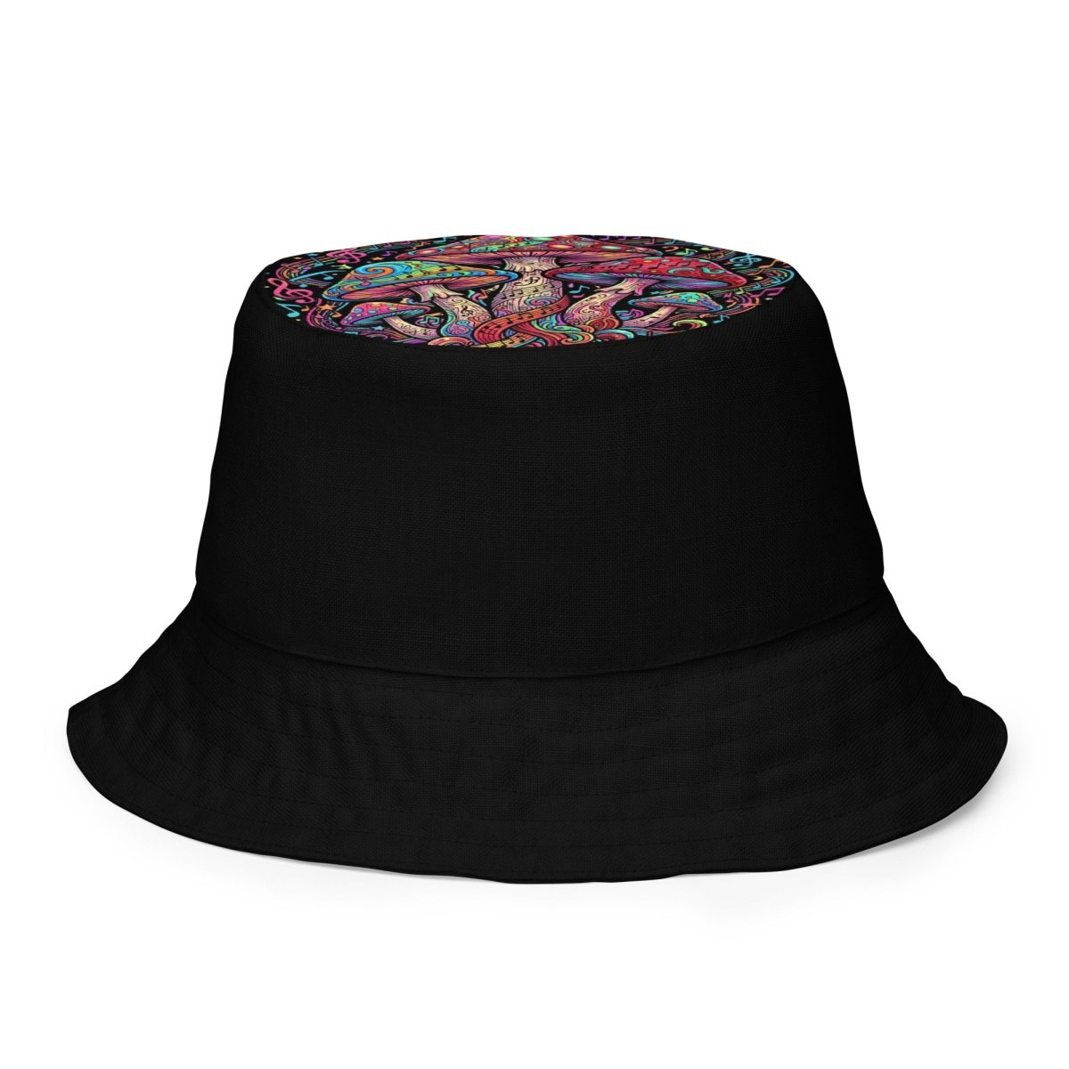 Psychedelic Mushroom Reversible Bucket Hat — Bold All - Over Print - CUT - SEW