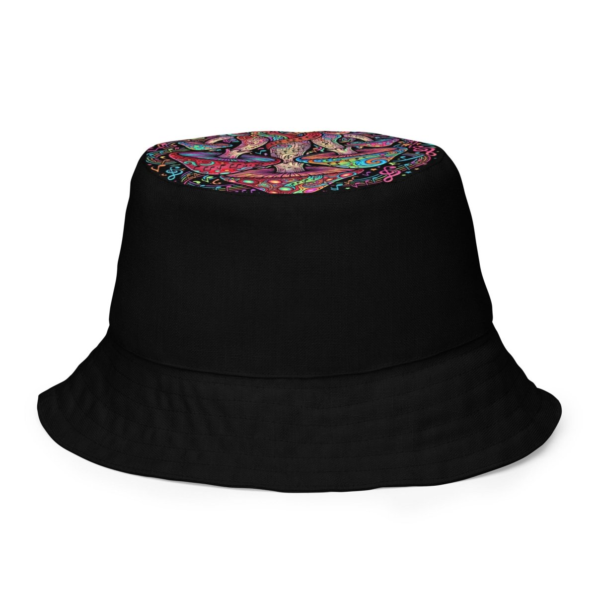 Psychedelic Mushroom Reversible Bucket Hat — Bold All - Over Print - CUT - SEW
