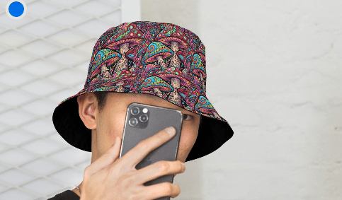Psychedelic Mushroom Reversible Bucket Hat — Bold All - Over Print - CUT - SEW