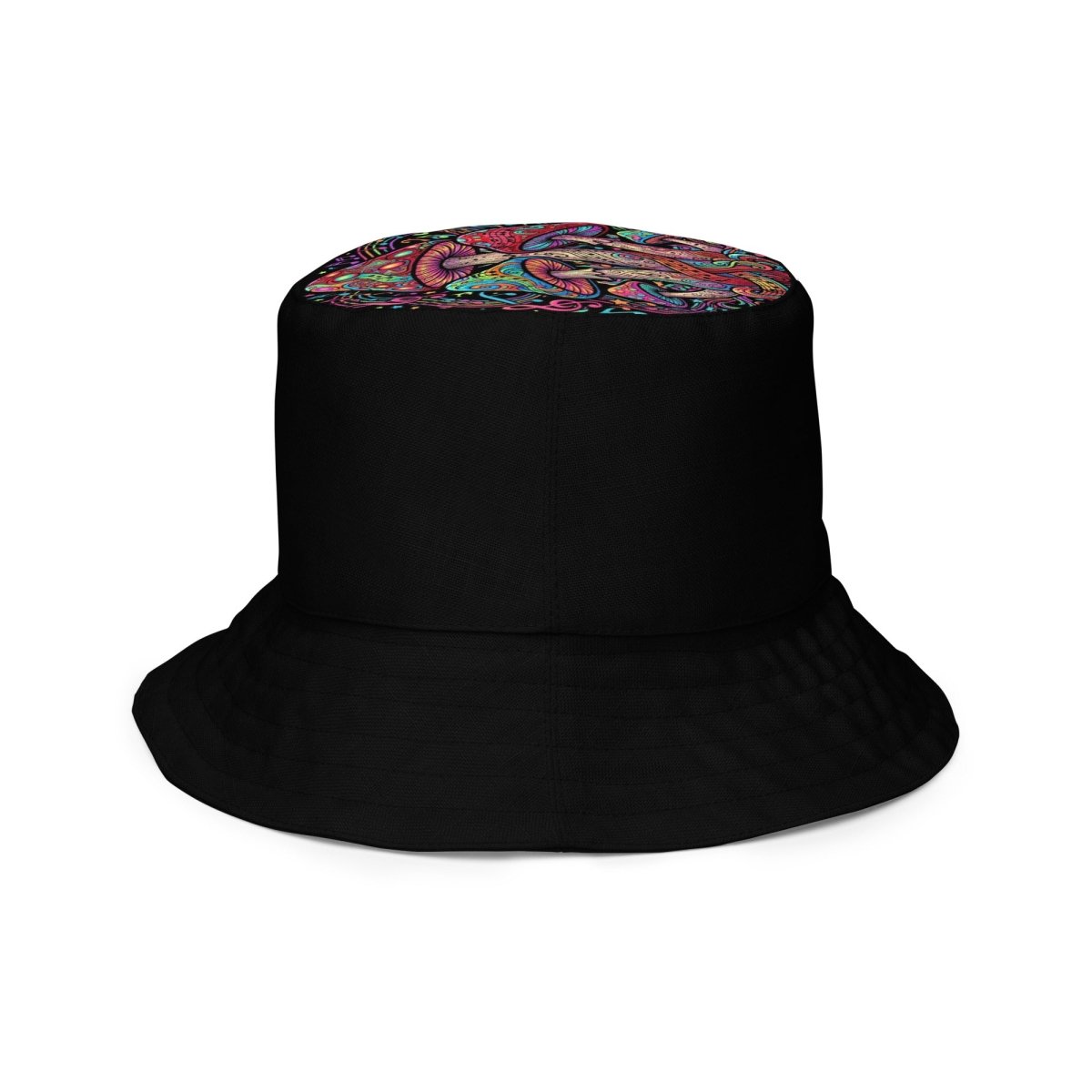 Psychedelic Mushroom Reversible Bucket Hat — Bold All - Over Print - CUT - SEW