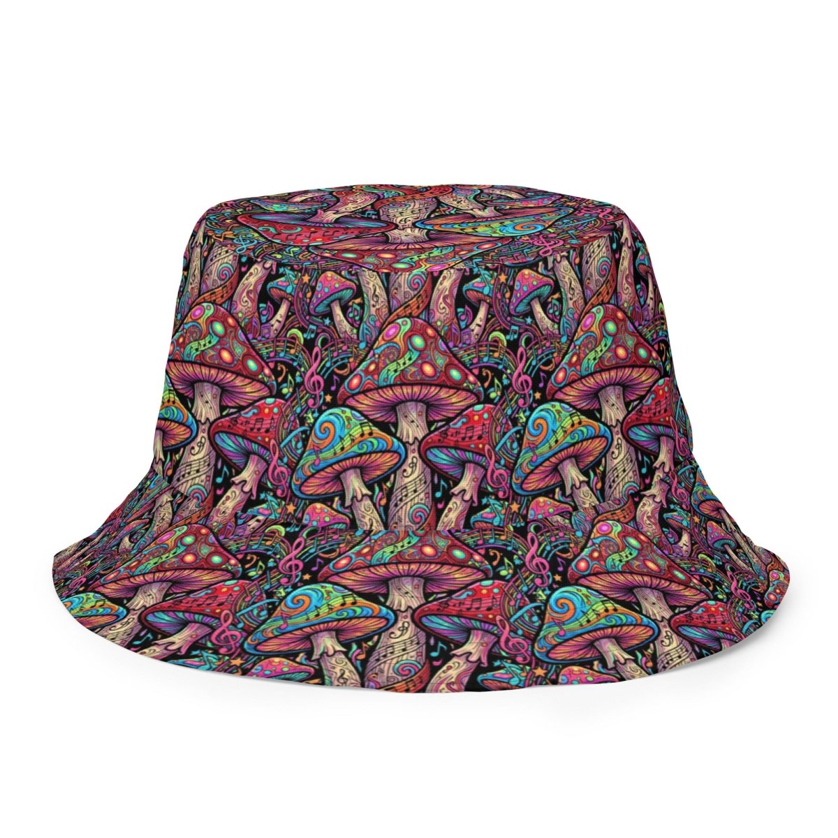 Psychedelic Mushroom Reversible Bucket Hat — Bold All - Over Print - CUT - SEW