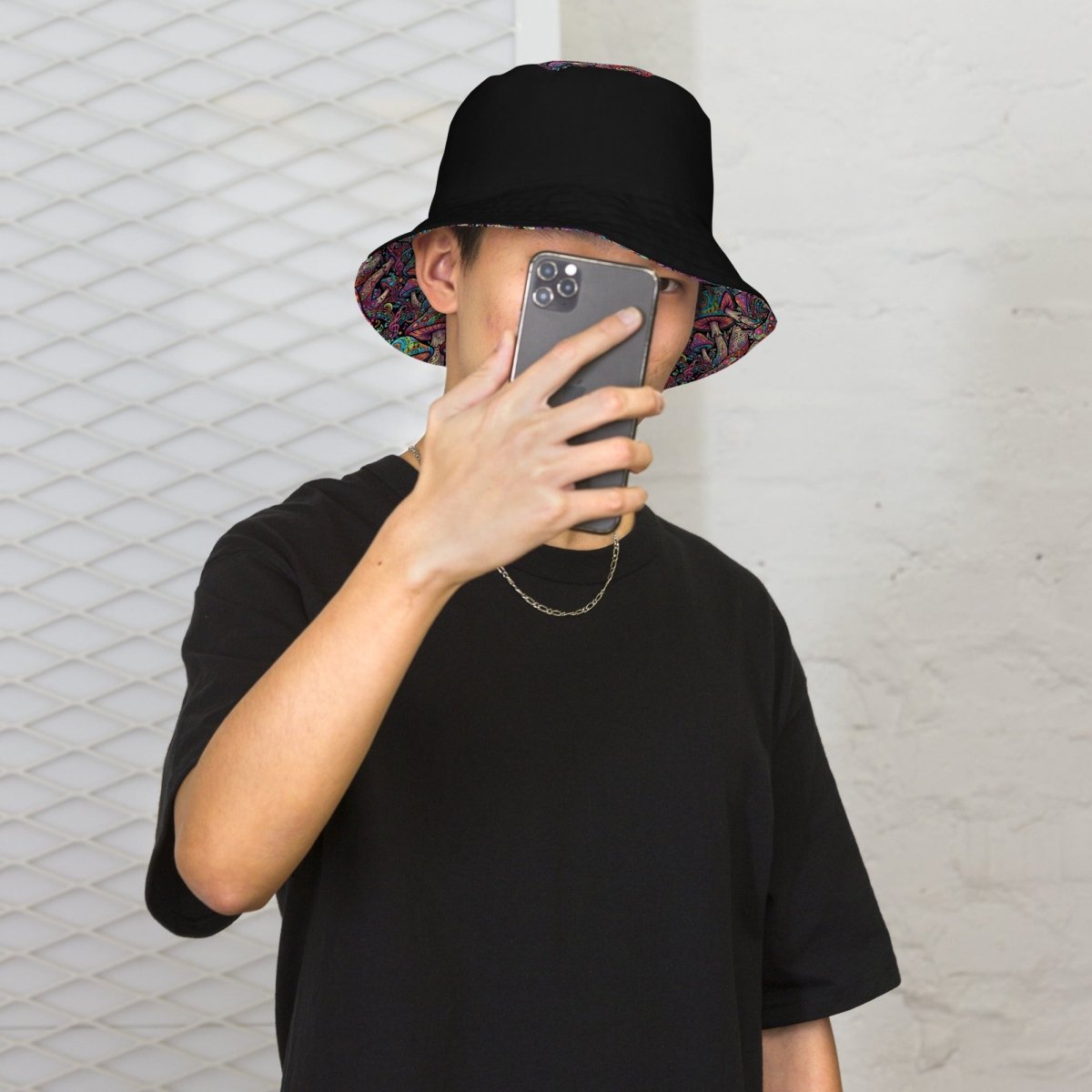 Psychedelic Mushroom Reversible Bucket Hat — Bold All - Over Print - CUT - SEW