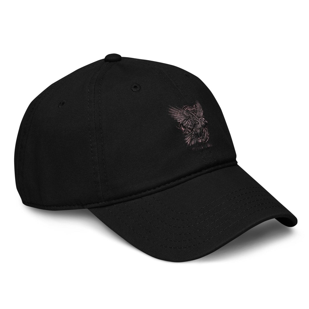 Raven Print Garment Washed Baseball Cap - Hat