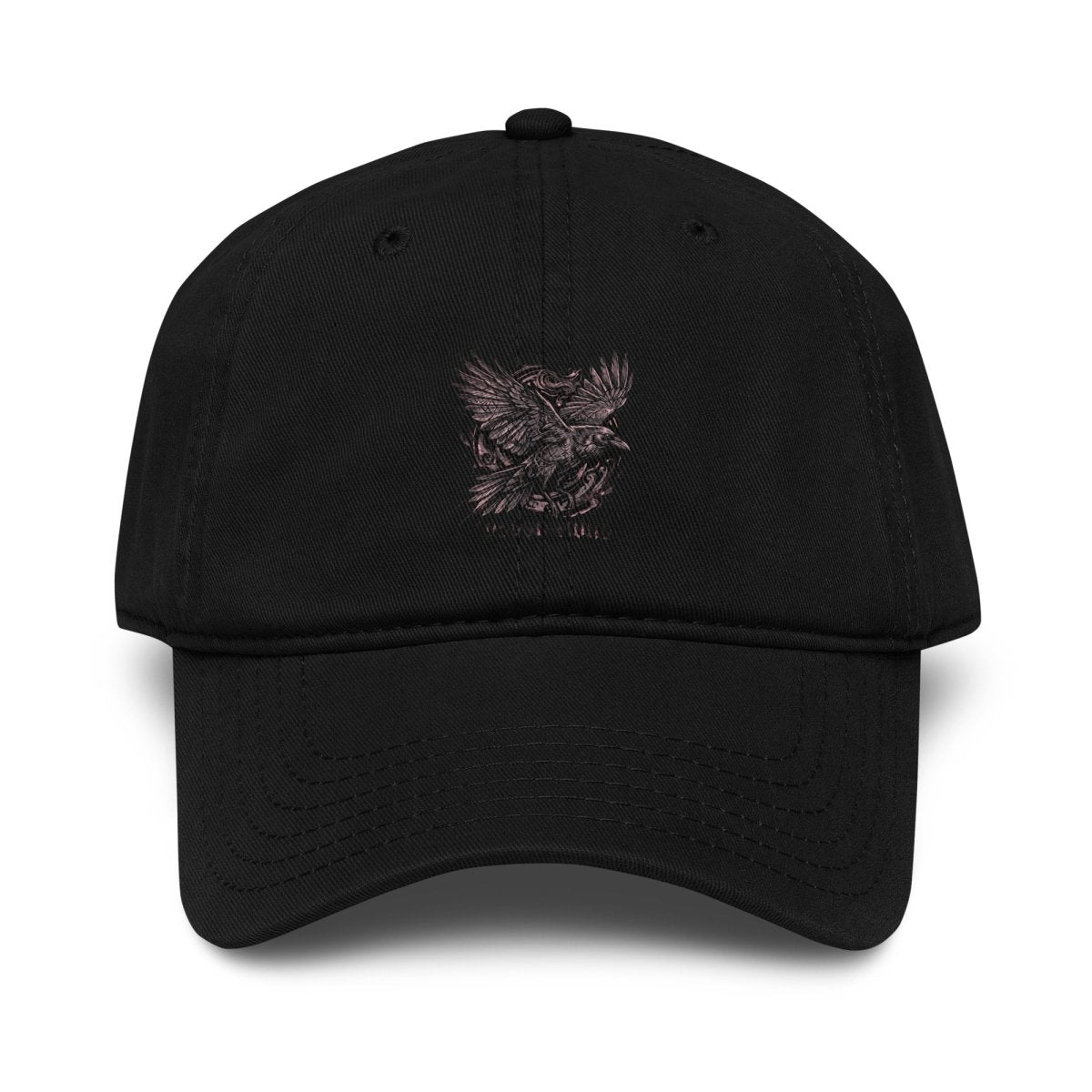 Raven Print Garment Washed Baseball Cap - Hat