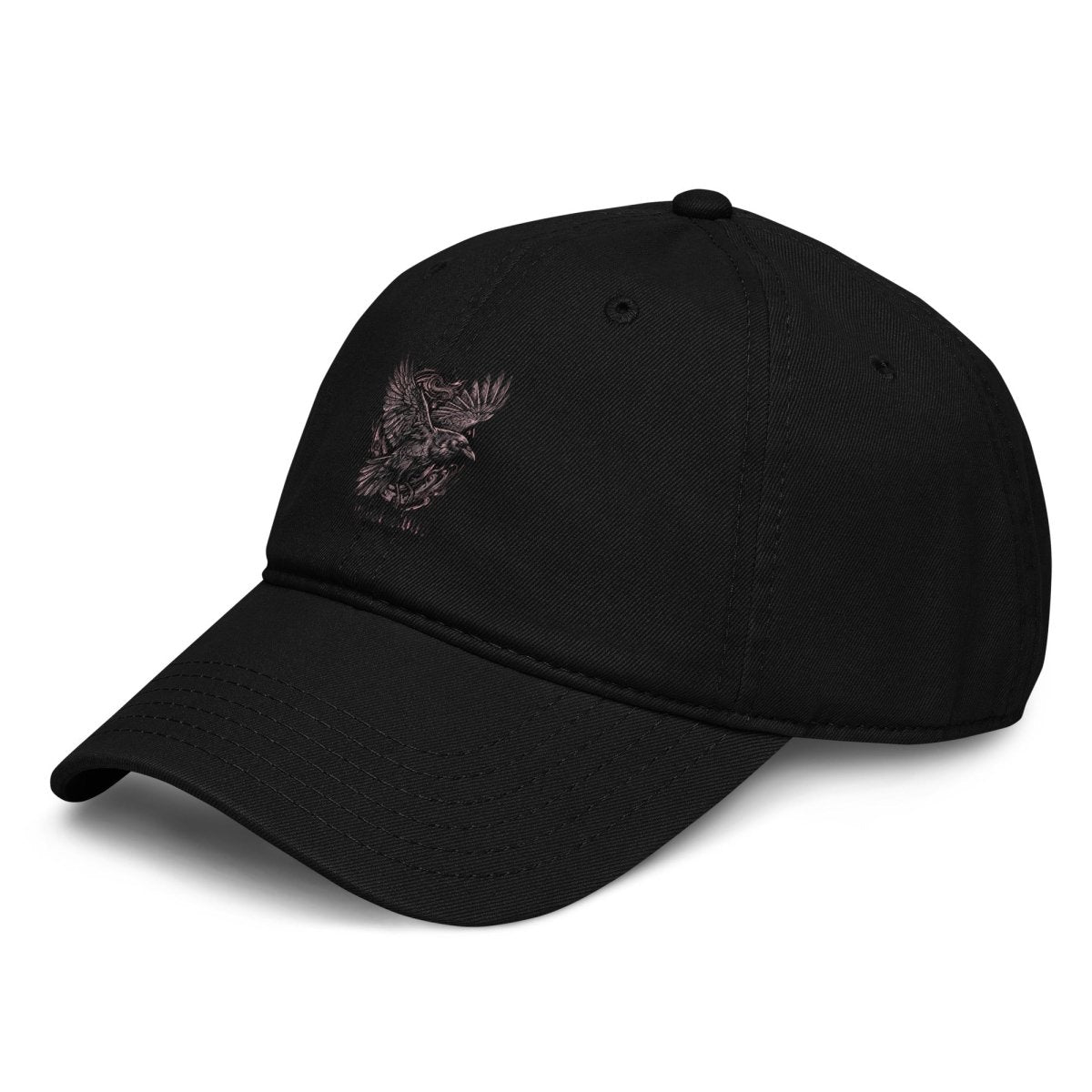 Raven Print Garment Washed Baseball Cap - Hat
