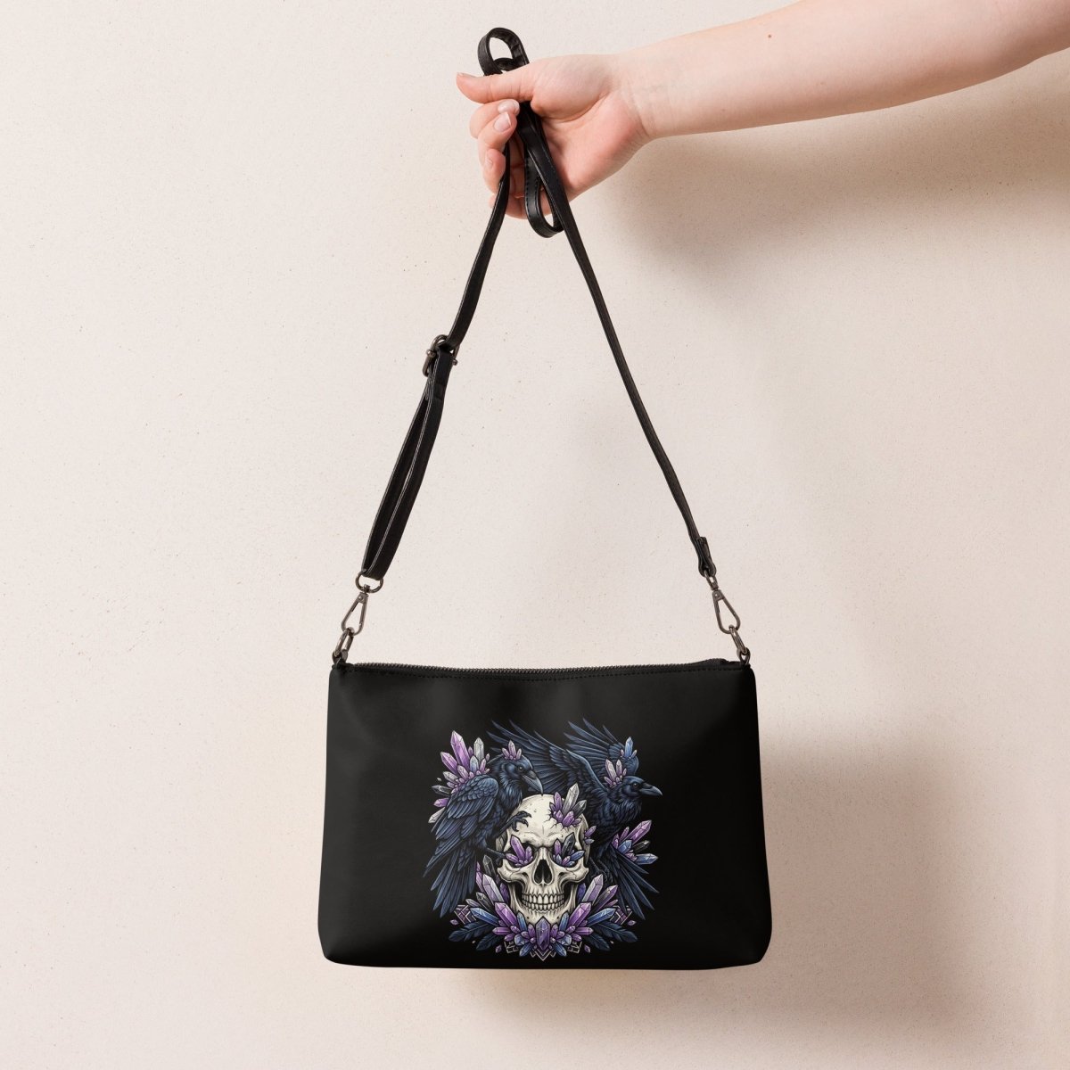 Ravens & Crystal Skull Crossbody Bag - Crossbody Bag