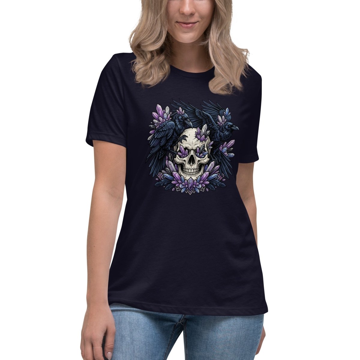 Ravens & Crystal Skull Women's Relaxed T-Shirt - T-Shirt