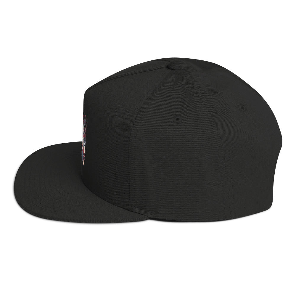 Rock Skull Guitar Snapback Cap - Hat
