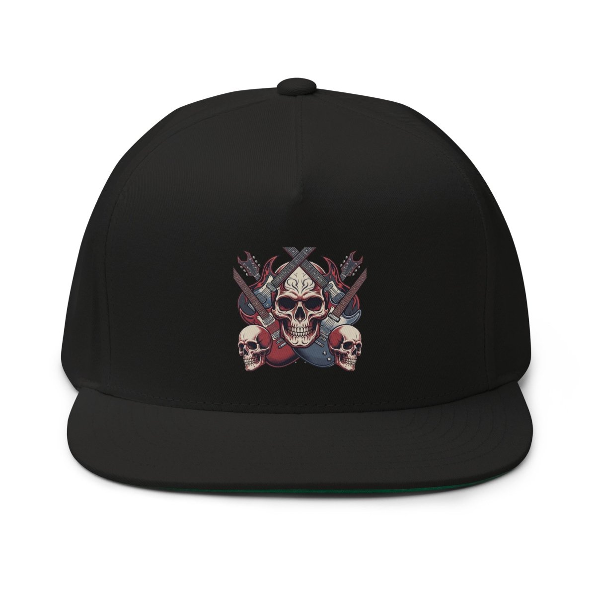 Rock Skull Guitar Snapback Cap - Hat