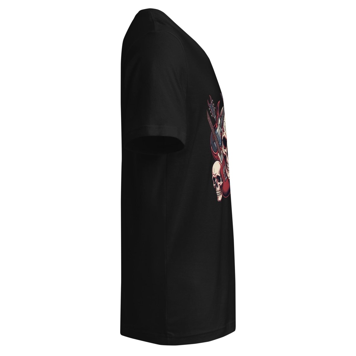 Rock Skull Guitar V - Neck T-Shirt - T - SHIRT