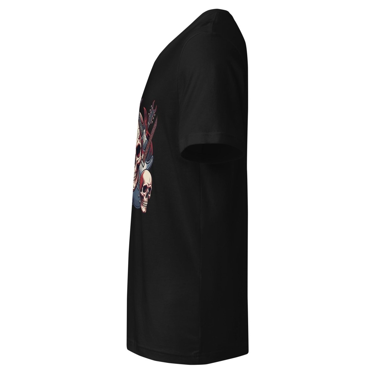Rock Skull Guitar V - Neck T-Shirt - T - SHIRT