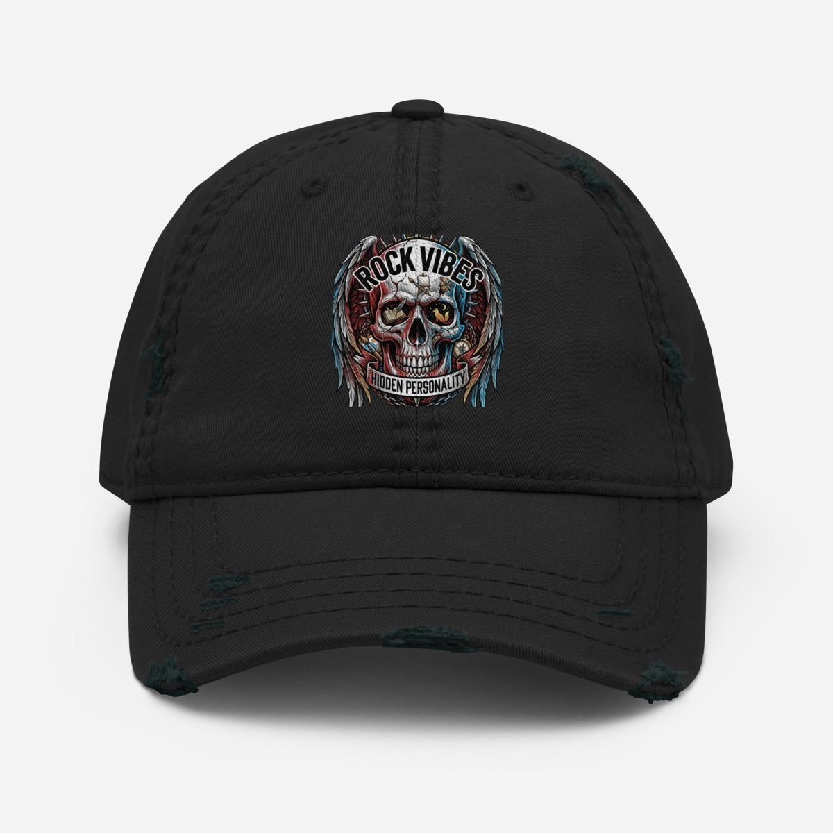 Rock Vibes Distressed Dad Hat - Hat