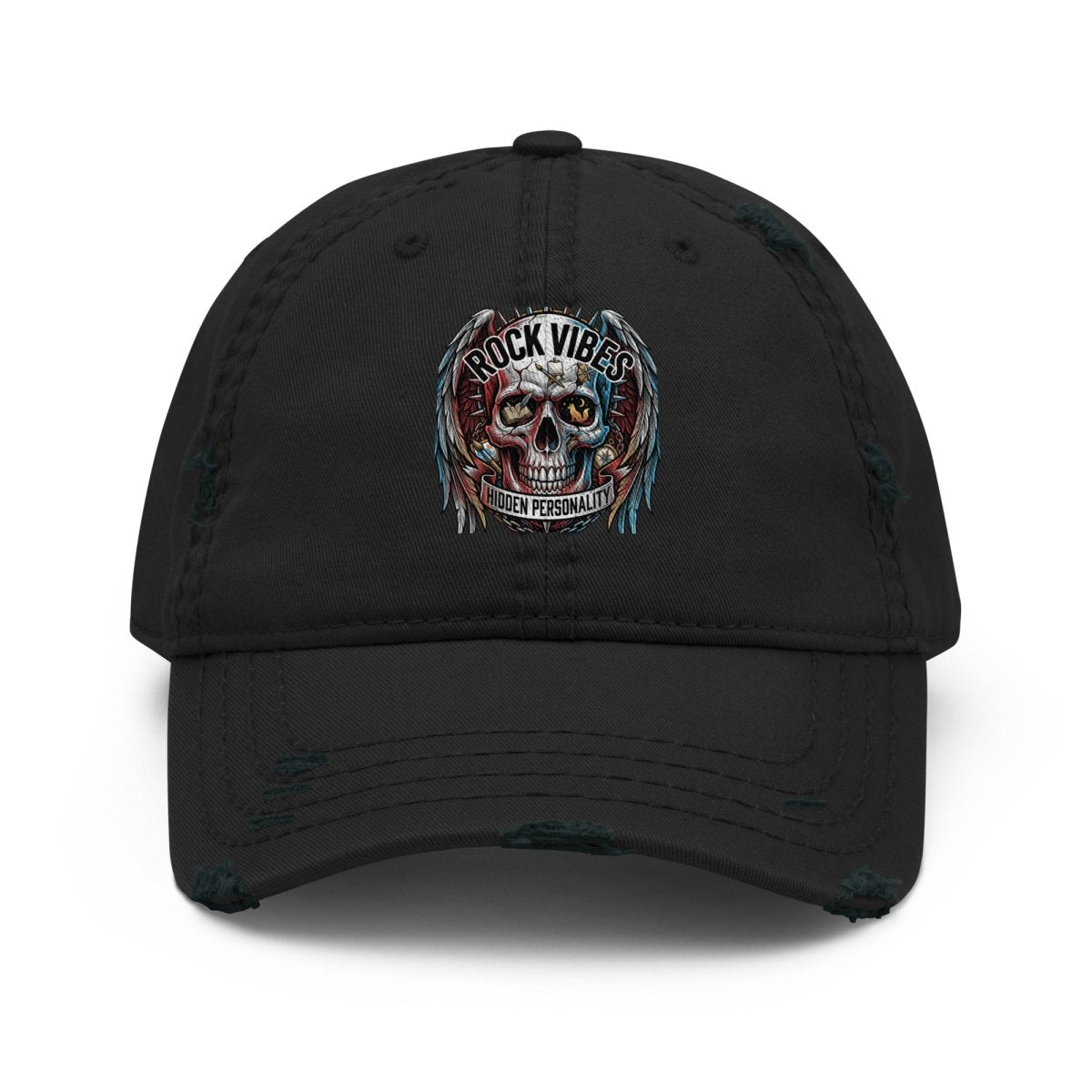Rock Vibes Distressed Dad Hat - Hat