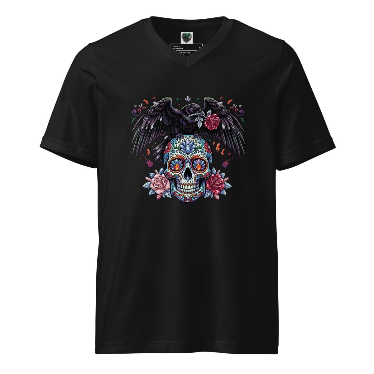 Rock Vibes V - Neck T-Shirt – Bold Graphic Tee - T - SHIRT